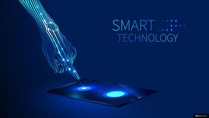 科技機械 科技機械手 機械手臂 科技 藍色 海報 智能科技廣告海報平面設計