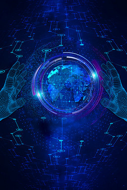 指尖科技 手觸球體背景圖中的未來(lái)感設(shè)計(jì)